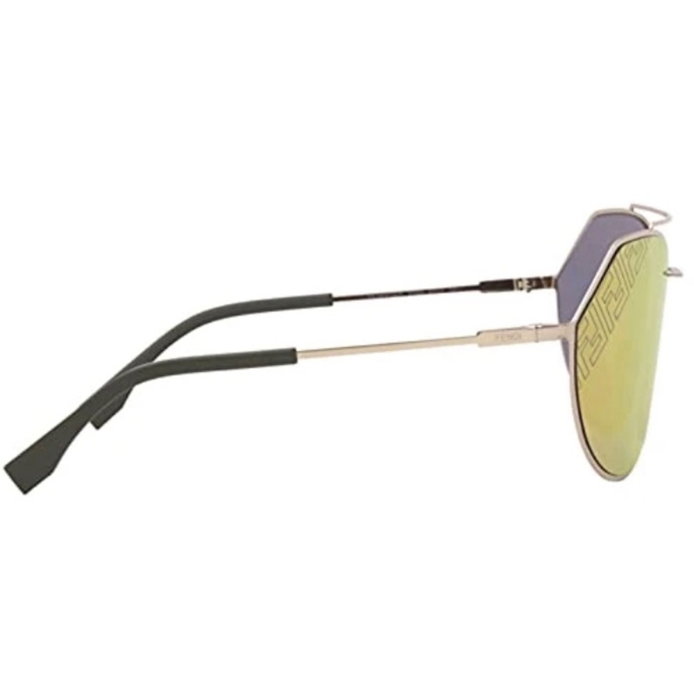 Fendi FF-M0074/S 3YG/0J Sunglasses Women's Light Gold/Blue-Gold Mirror Lens 67mm - Picture 4 of 14
